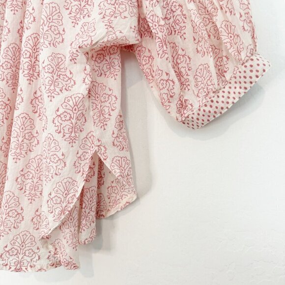 Alamwar V-Neck Puff Sleeve Popover Boho Peasant Blouse Lightweight Top Small - Picture 8 of 11